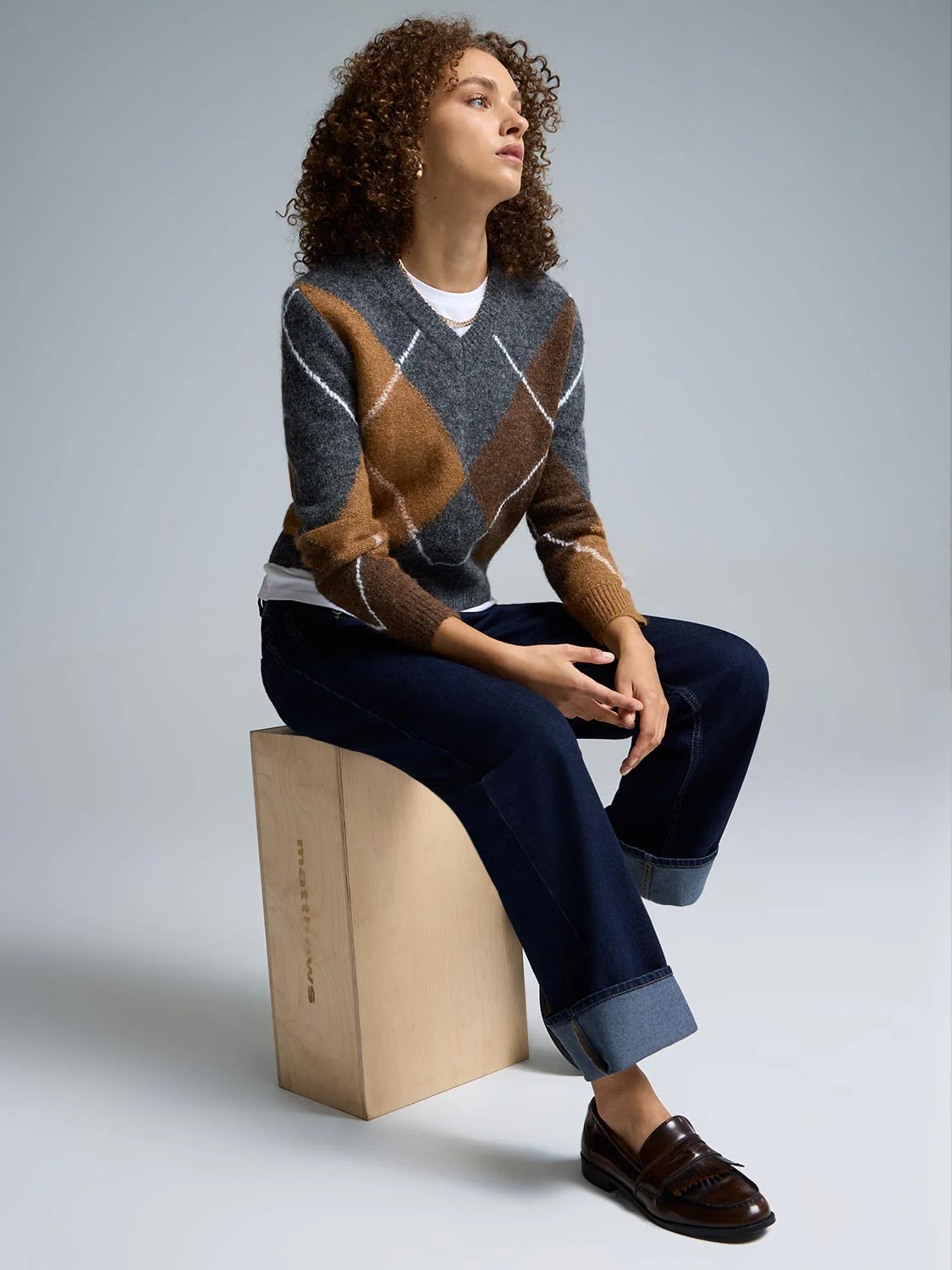 Argyle V-Neck Sweater - Image 3
