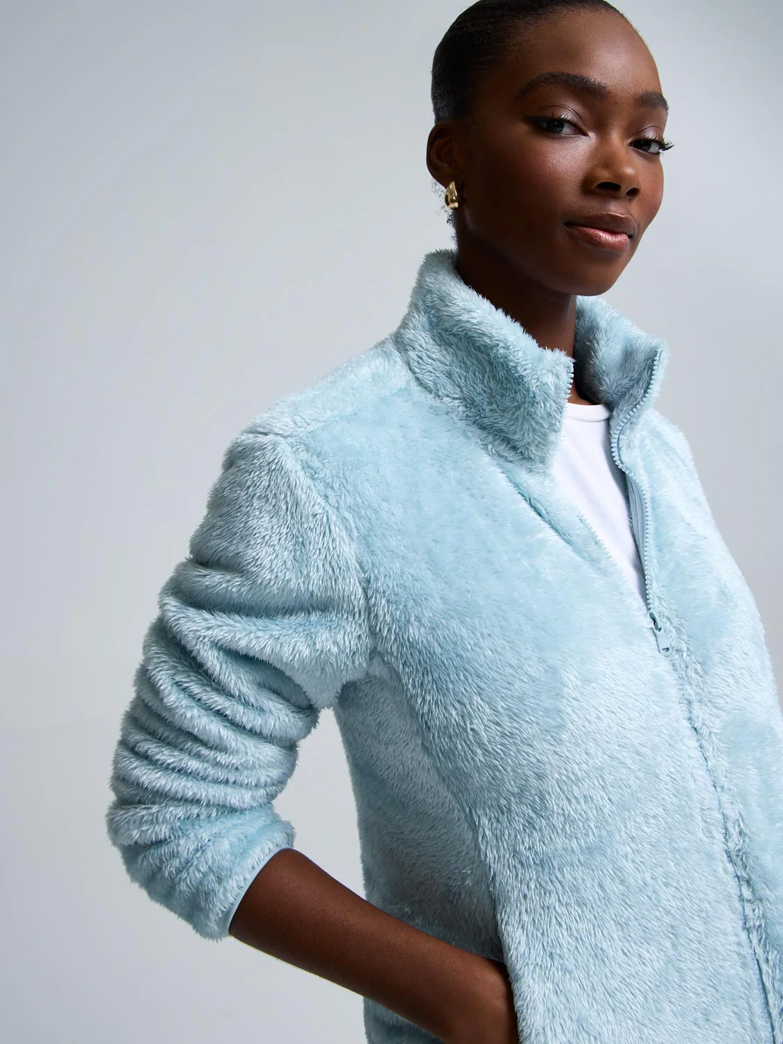 Zip-Front Teddy Jacket - Image 2