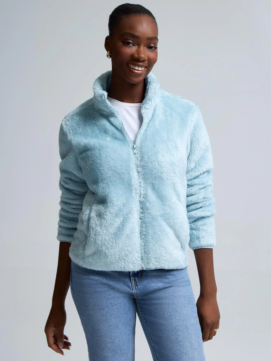 Zip-Front Teddy Jacket - Image 3
