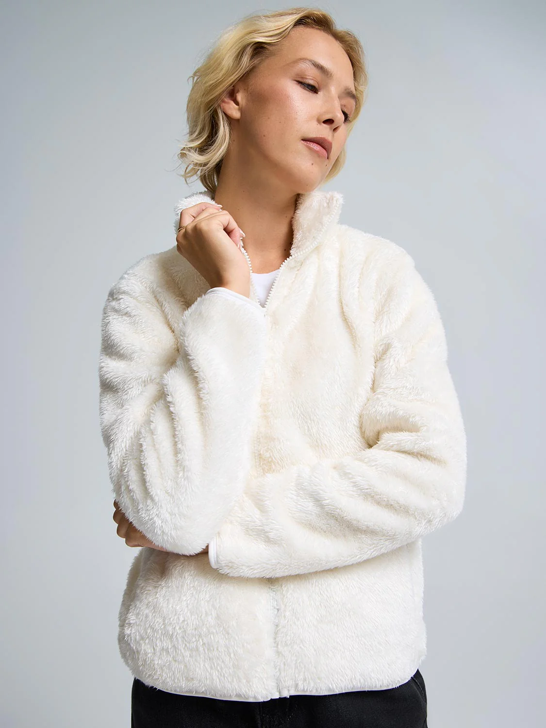 Zip-Front Teddy Jacket - Image 9