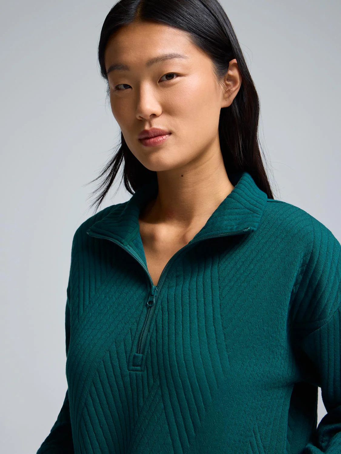 Half-Zip Quilted Sweatshirt - Image 2
