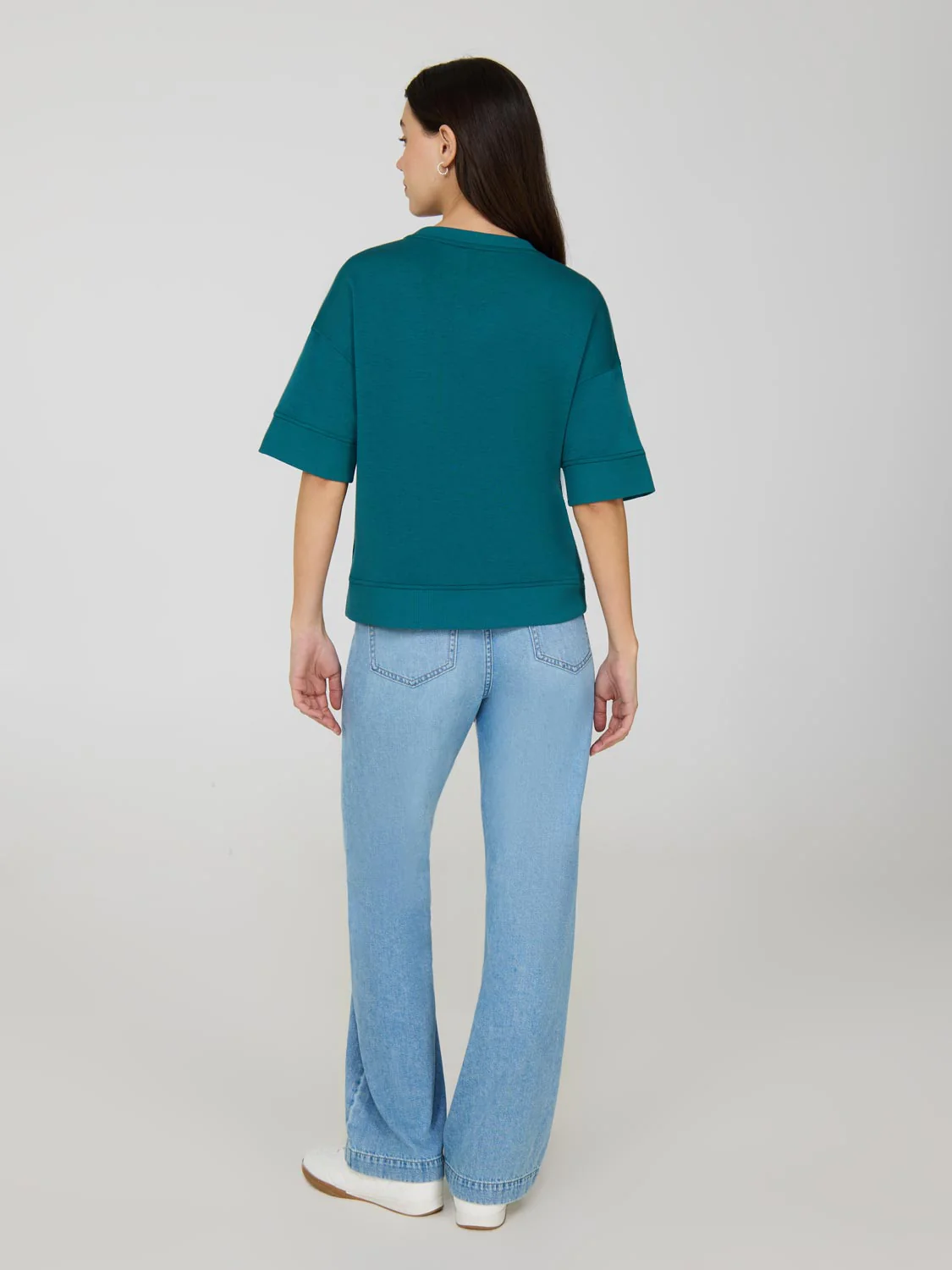 Cloud Fleece Short Drop Shoulder Embossed Sweatshirt - Image 3