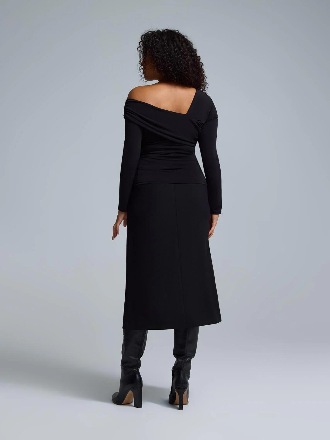 Asymmetric Foldover Neckline Top - Image 4