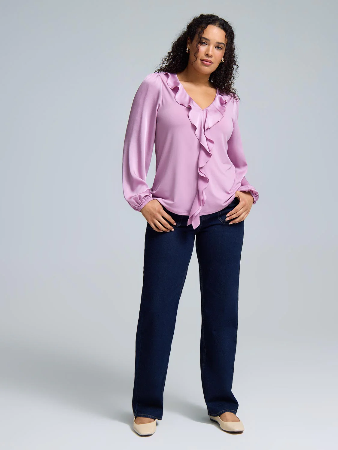 Ruffle V-Neck Top - Image 3
