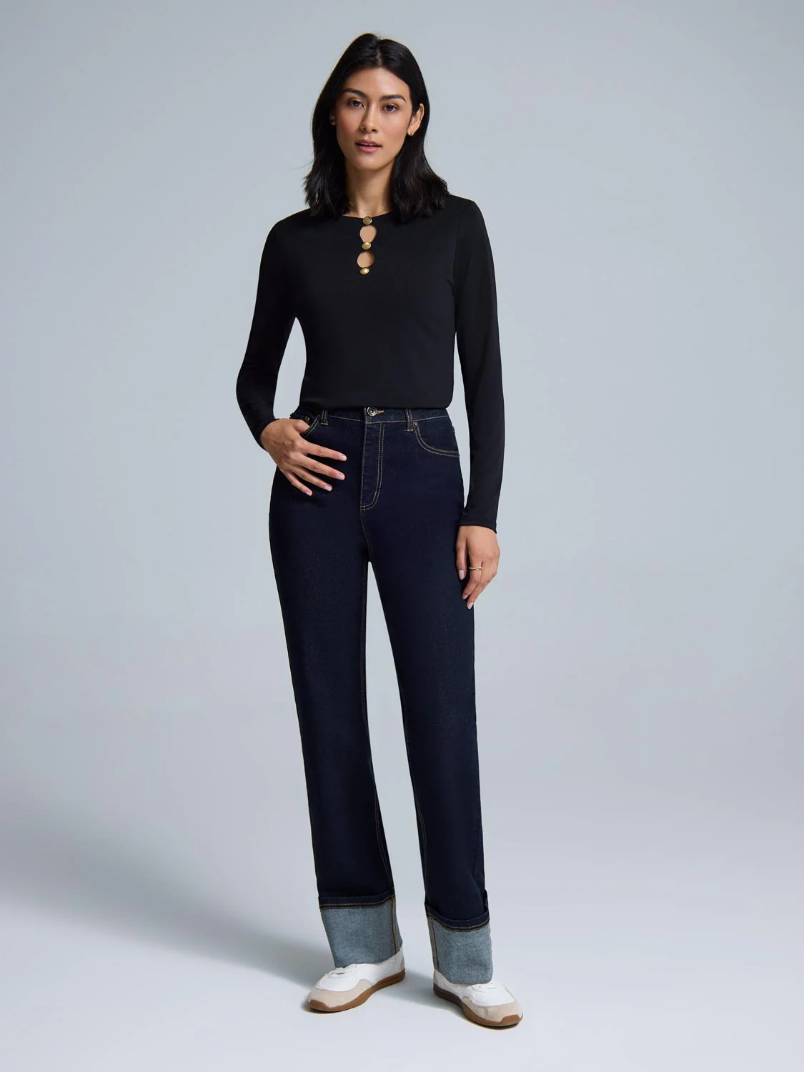 Front Keyhole Jersey Top - Image 6