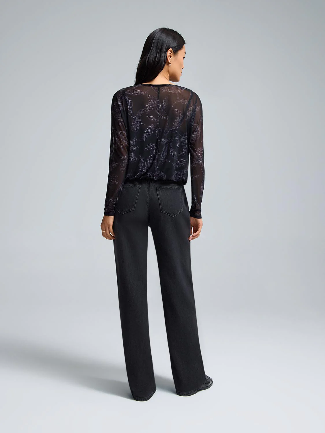 Floral Print Mesh Bubble Top - Image 3