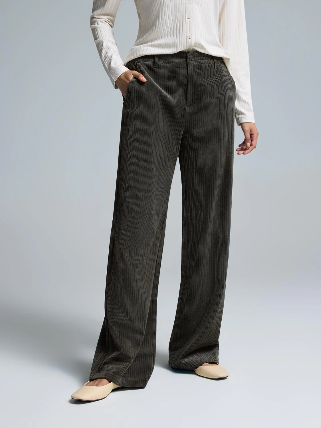 Wide-Leg Corduroy Pants - Image 5