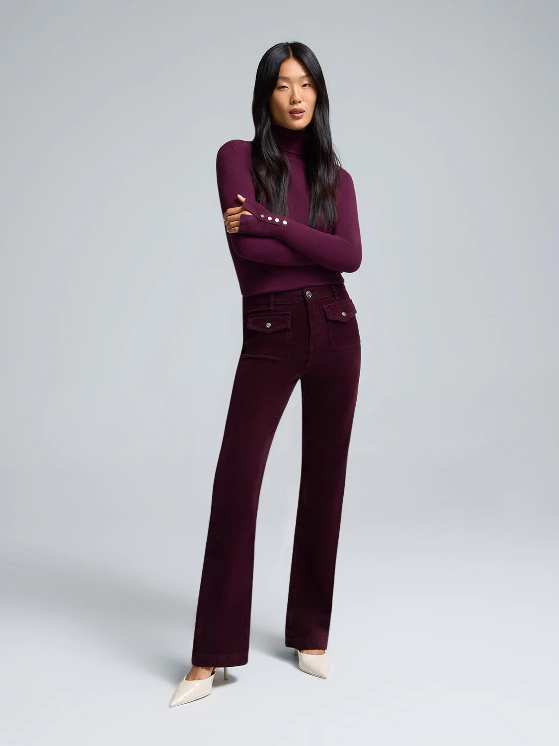 Flare Leg Corduroy Pants - Image 2