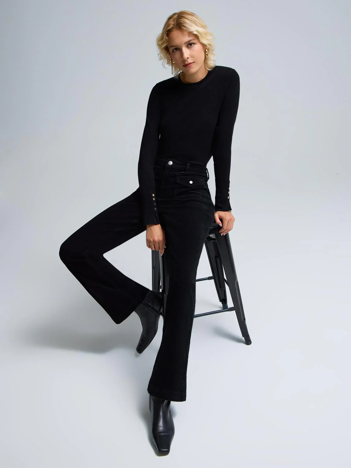 Flare Leg Corduroy Pants - Image 3