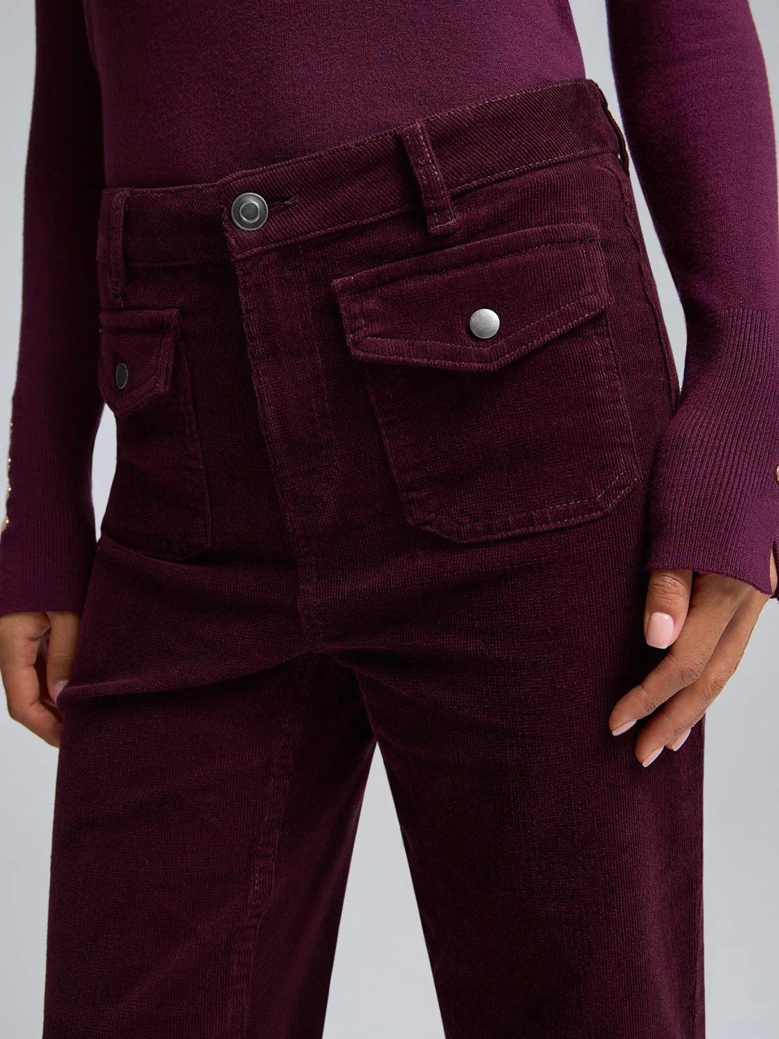 Flare Leg Corduroy Pants - Image 9