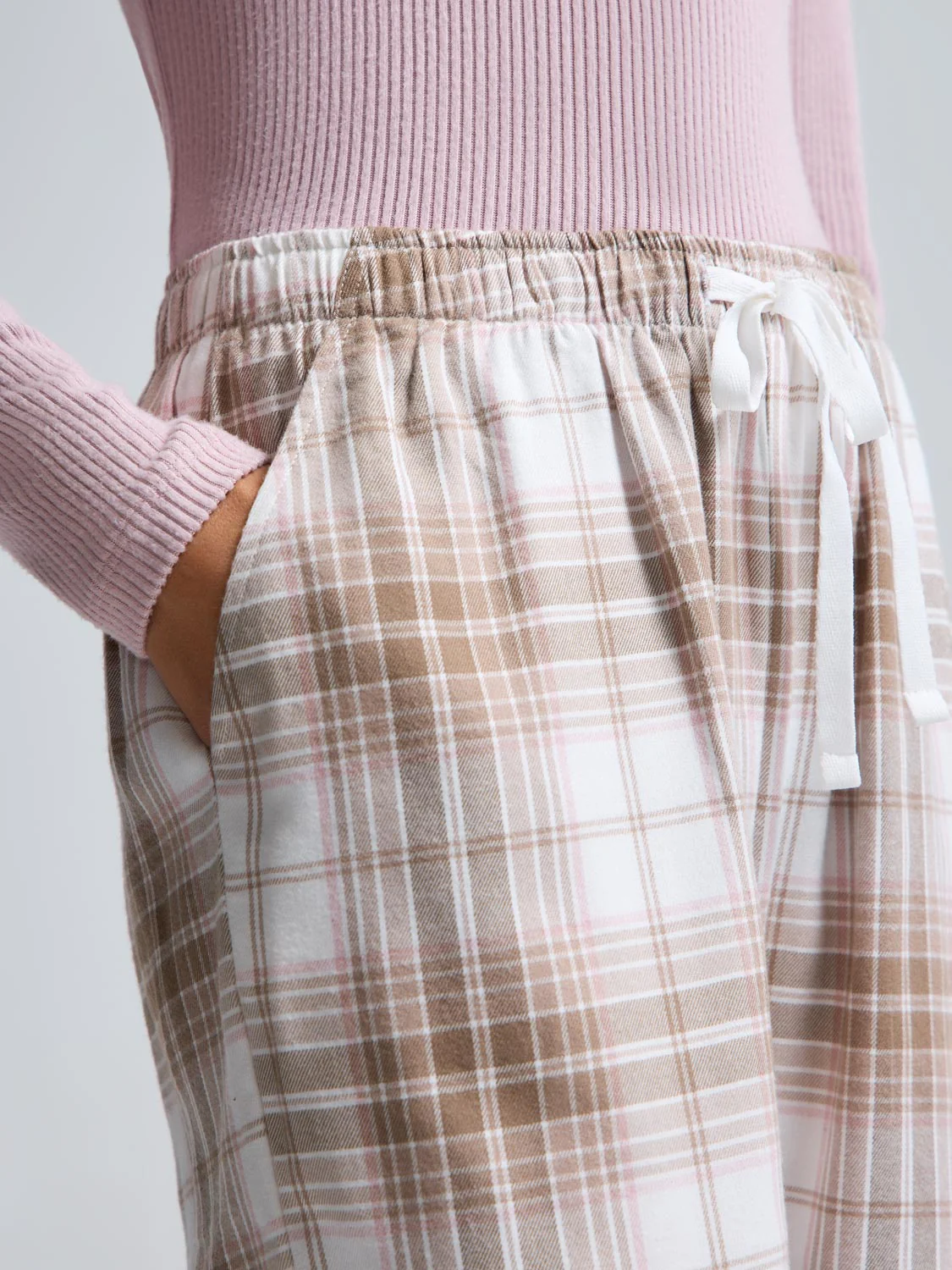 Wide Leg Plaid Pajama Pants - Image 8