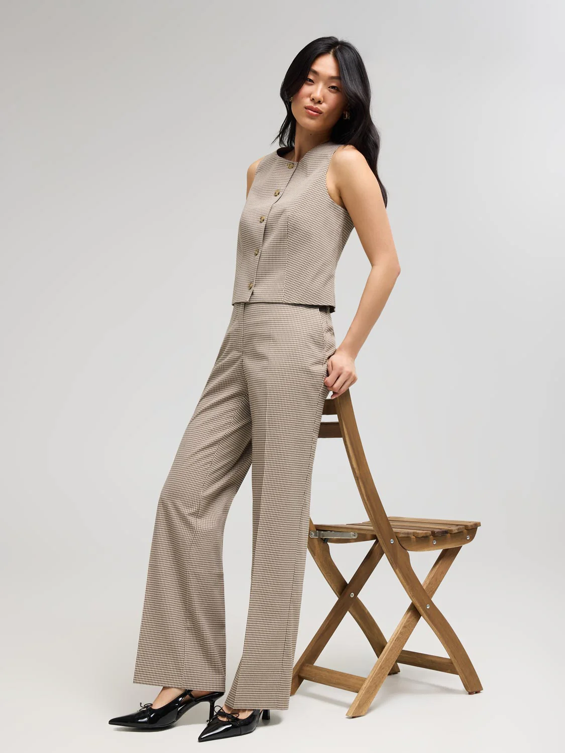 Plaid Wide-Leg Pants - Image 3