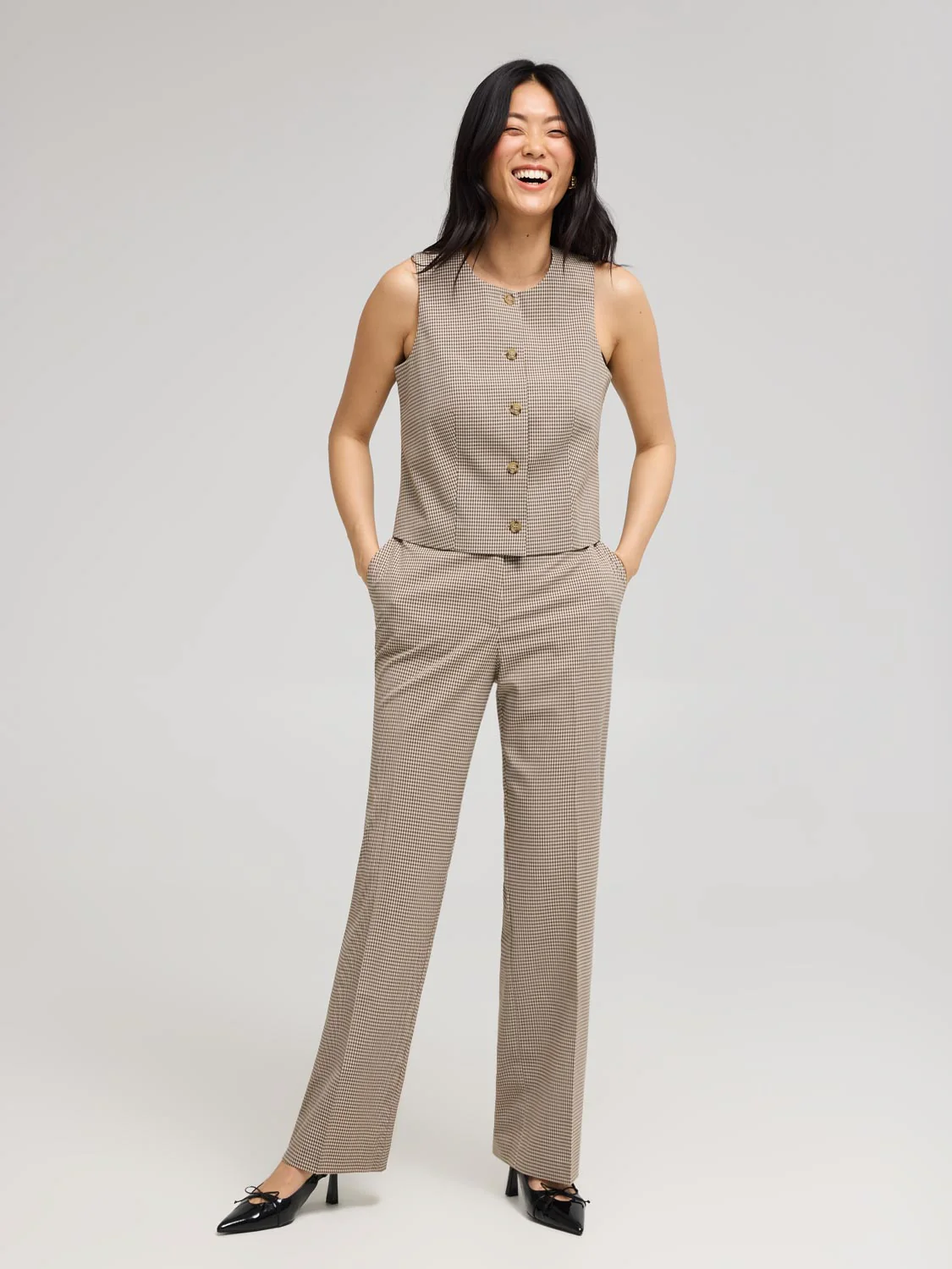 Plaid Wide-Leg Pants - Image 4