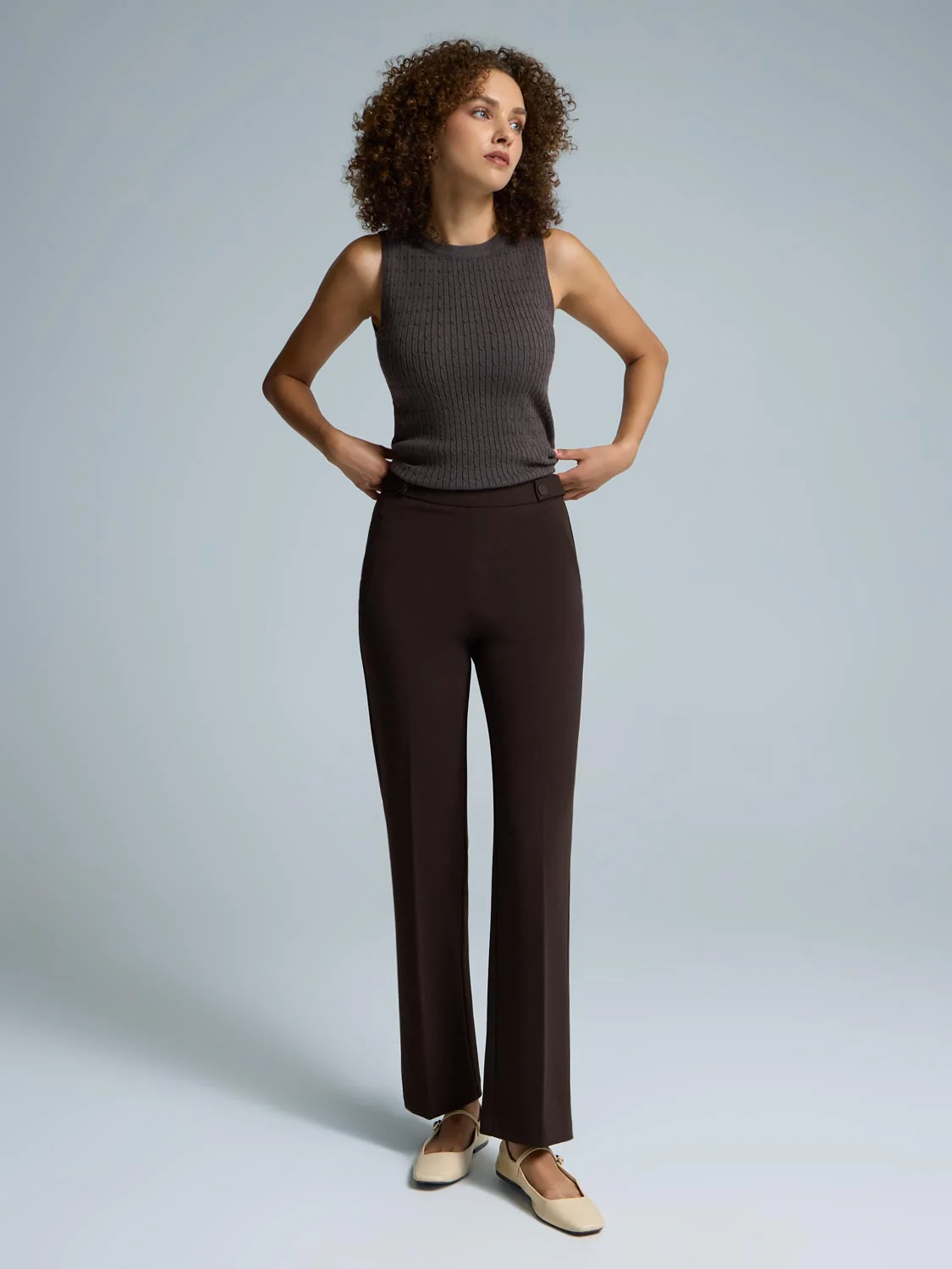 Straight Leg Clean Front Crepe Pants - Image 13