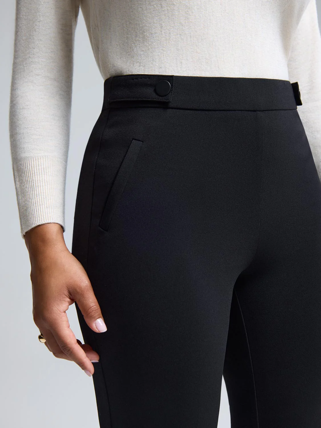 Straight Leg Clean Front Crepe Pants - Image 8