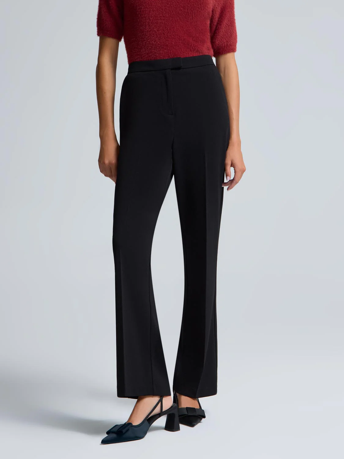 Crepe Bootcut Pants