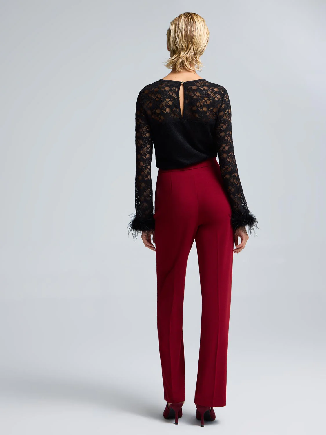 Crepe Bootcut Pants - Image 10