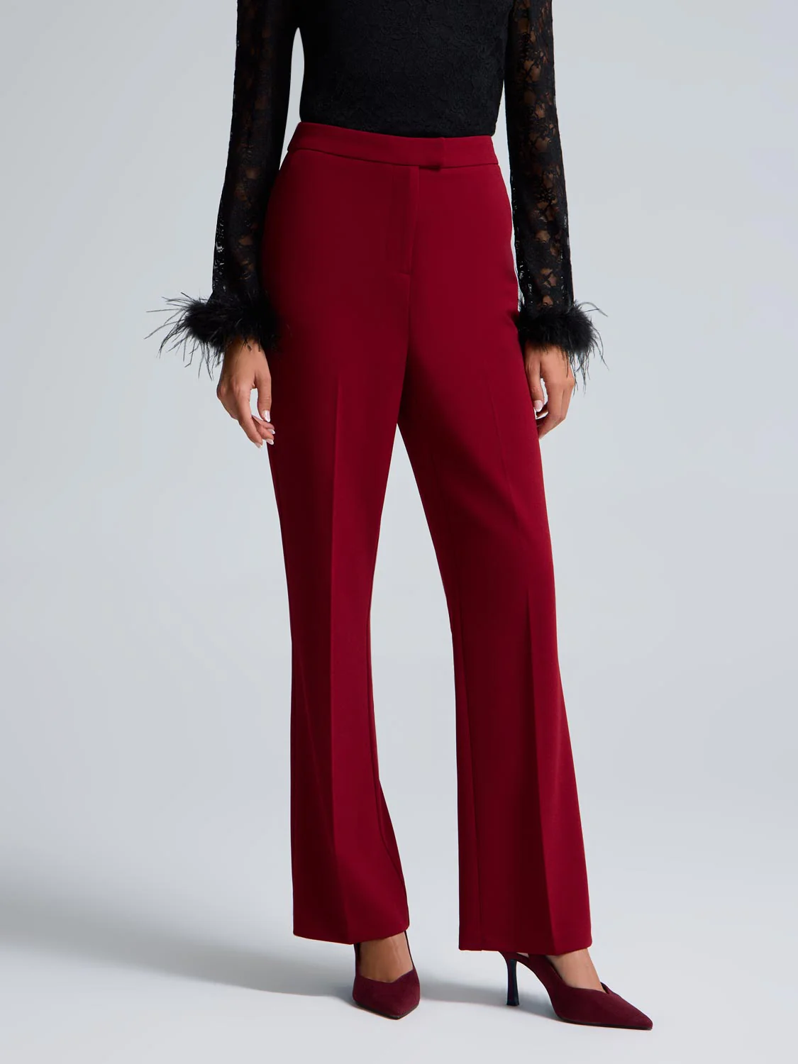 Crepe Bootcut Pants - Image 6