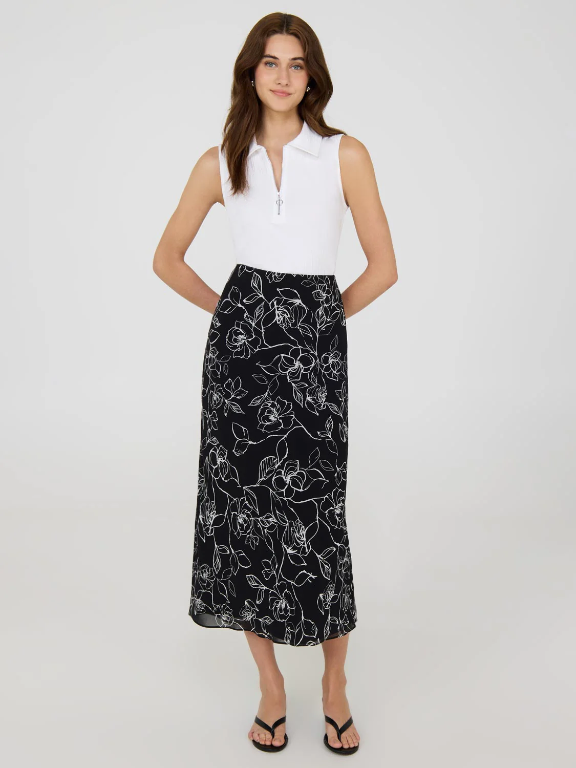 Printed Chiffon Skirt - Image 4