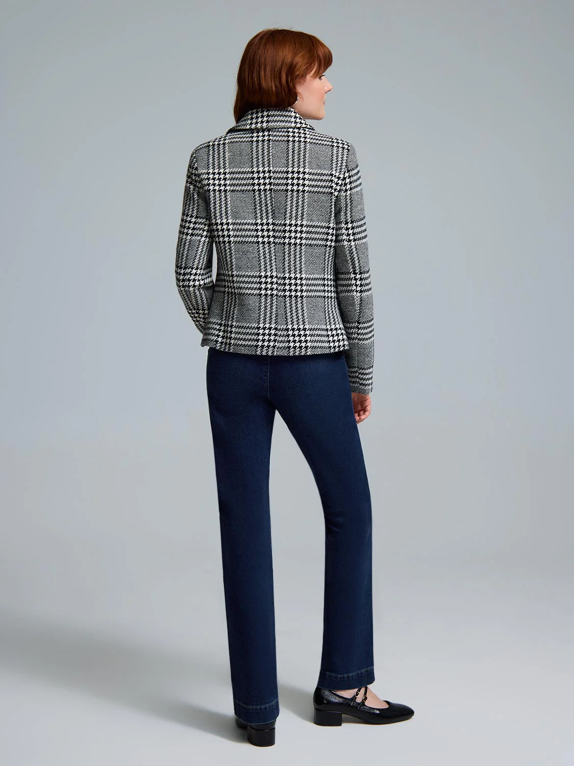 Collared Plaid Blazer - Image 2