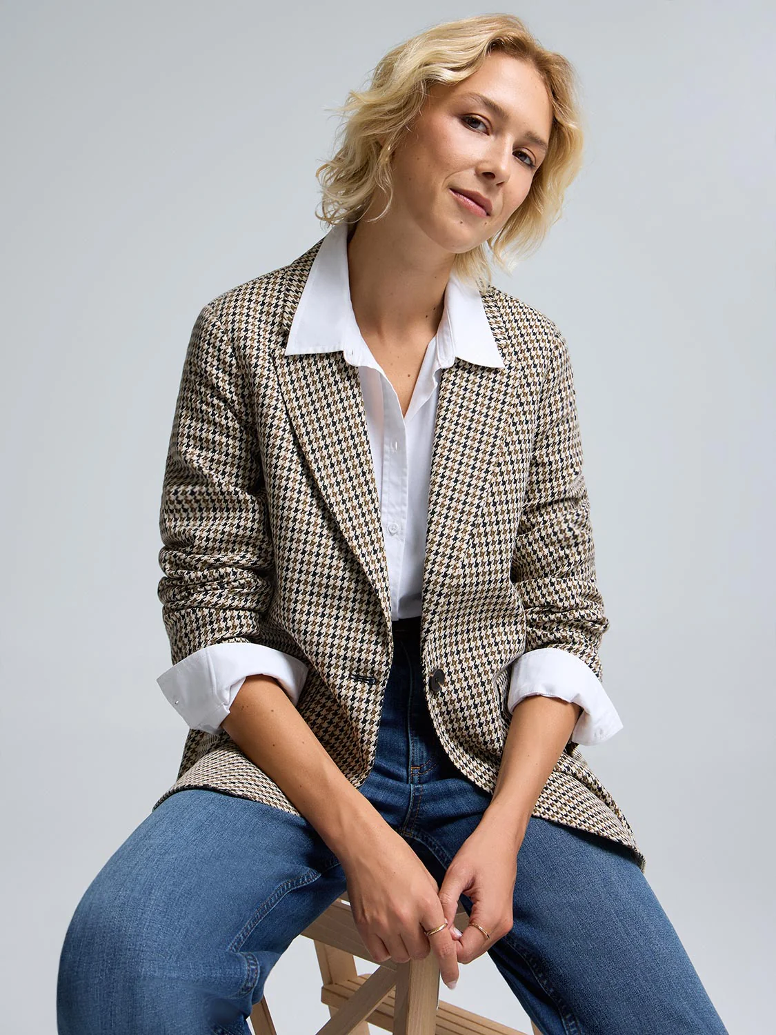 Faux Suede Elbow Patch Blazer