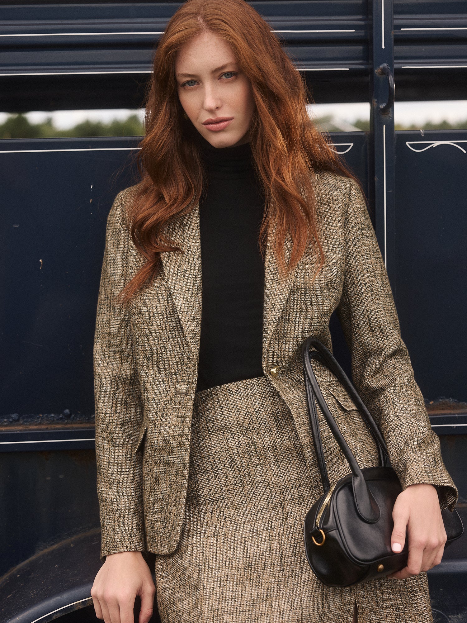 1-Button Tweed Blazer - Image 4