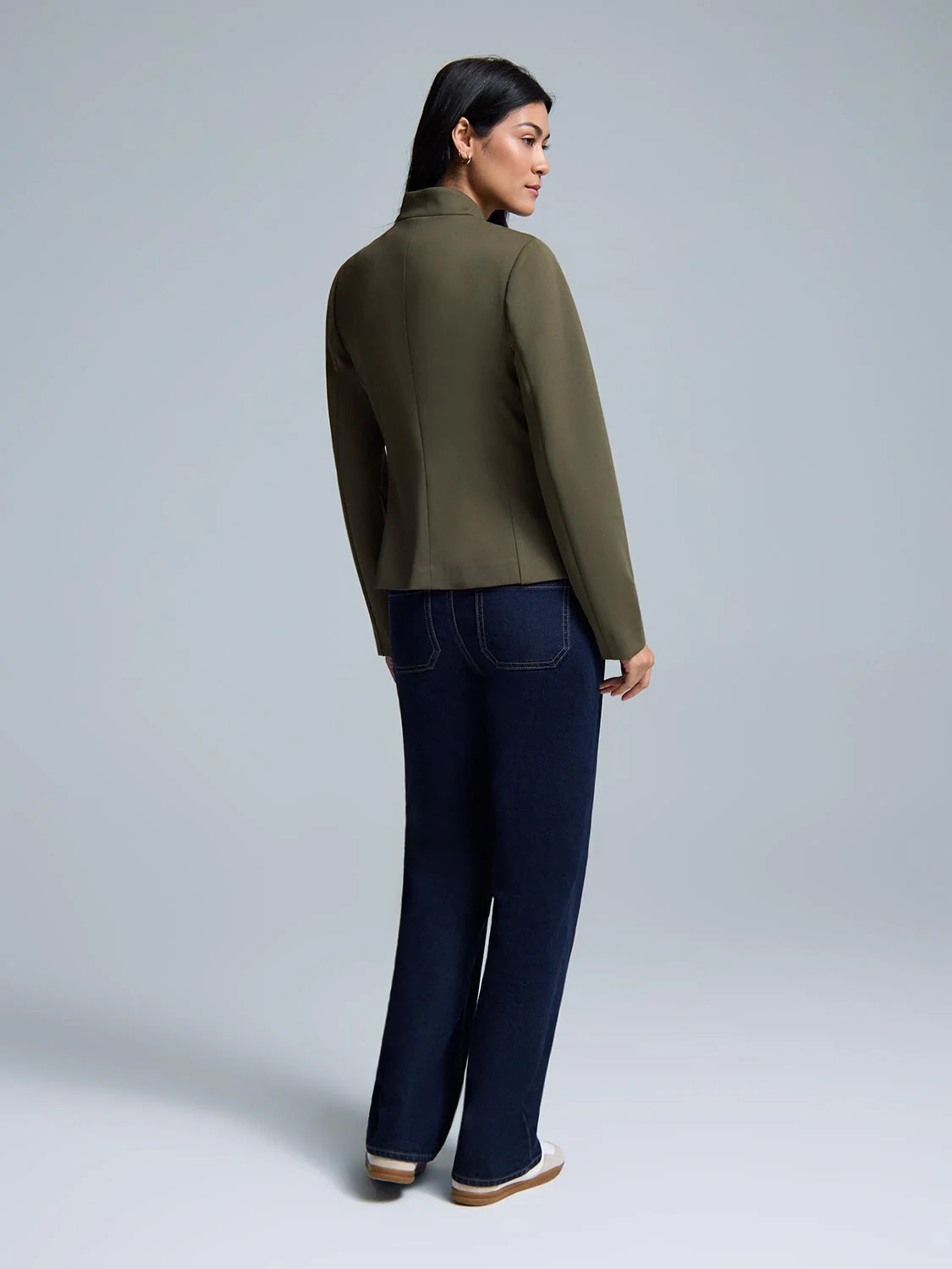High Neck Button-Up Blazer - Image 4