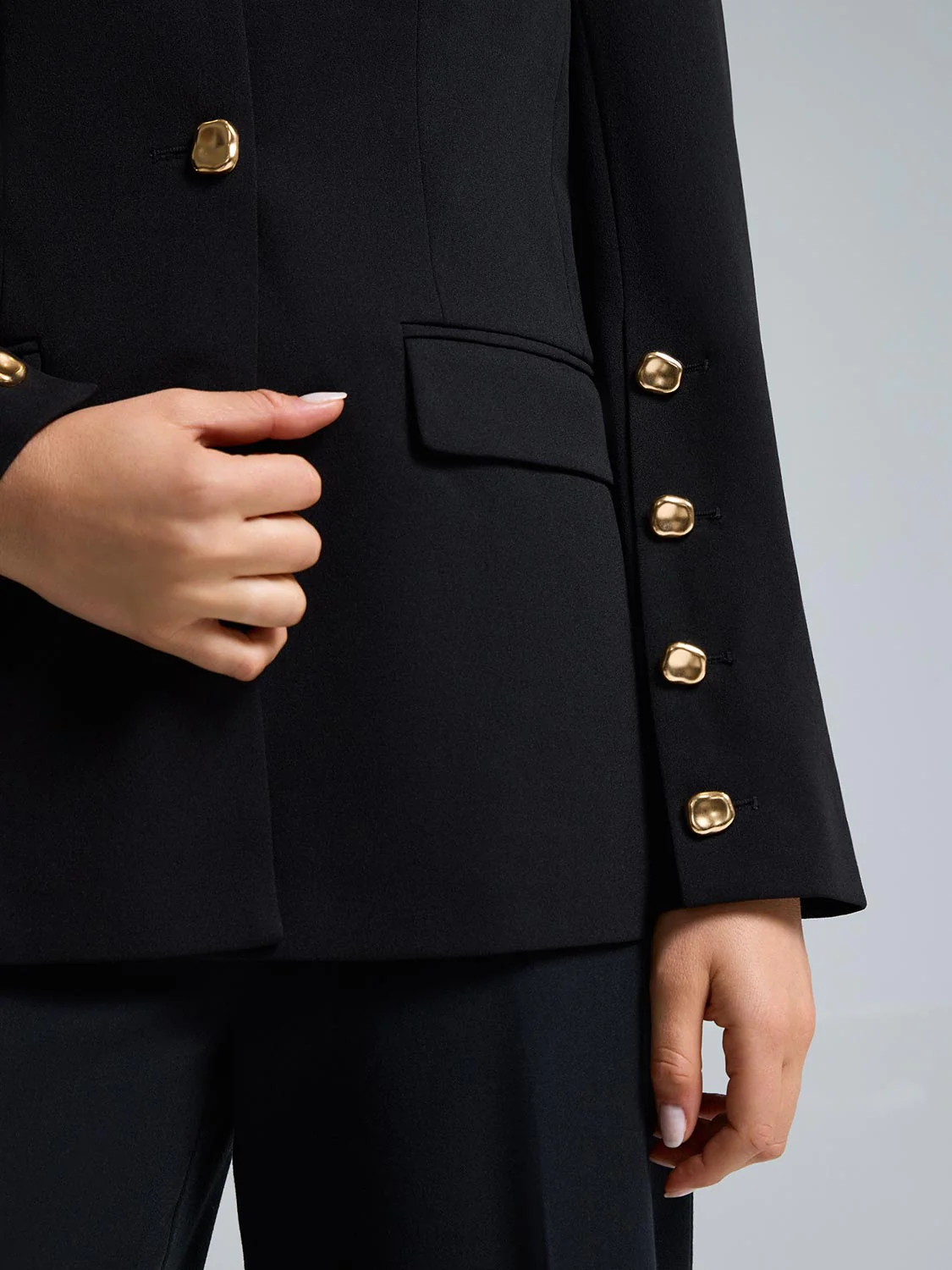 Crepe High Neck Blazer - Image 7