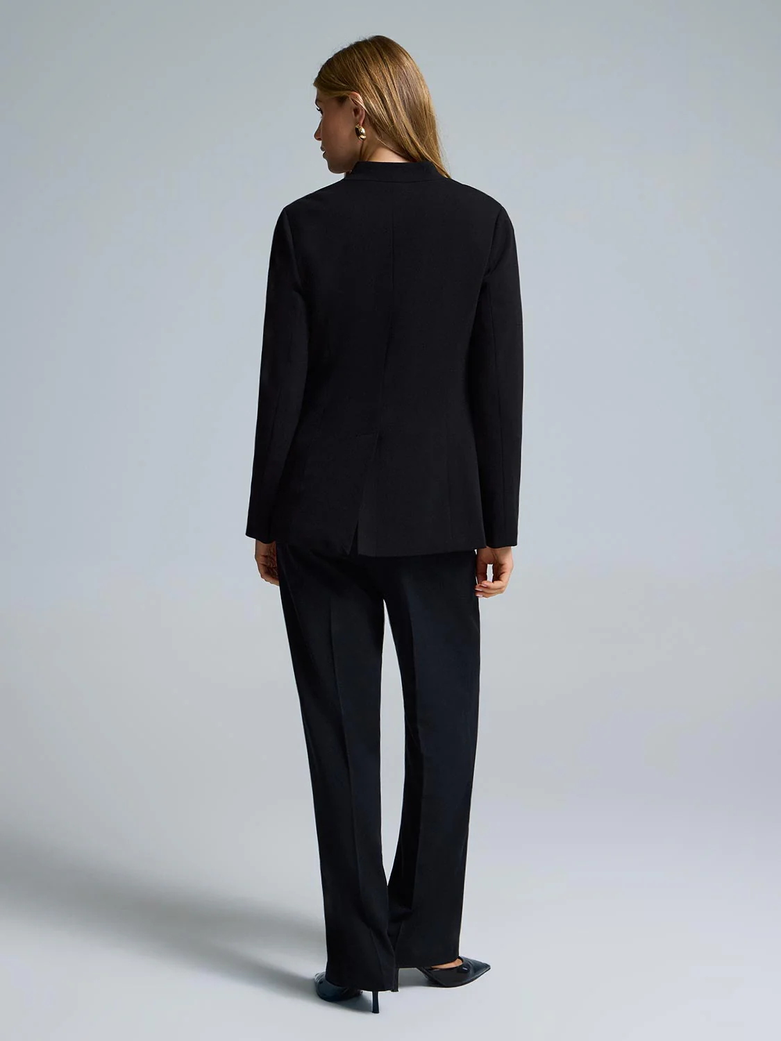Crepe High Neck Blazer - Image 8