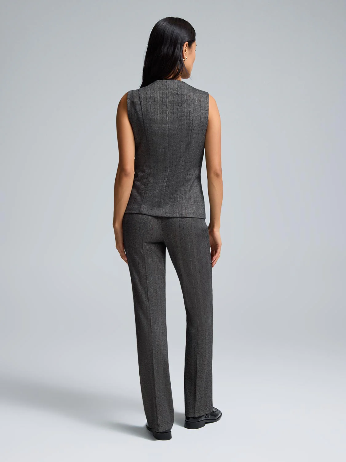 4-Button Striped Jacquard Vest - Image 4