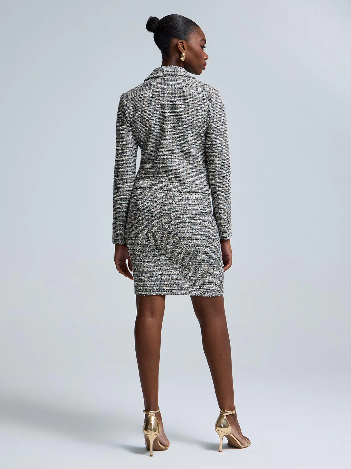 Sequin Boucle Cropped Blazer - Image 5