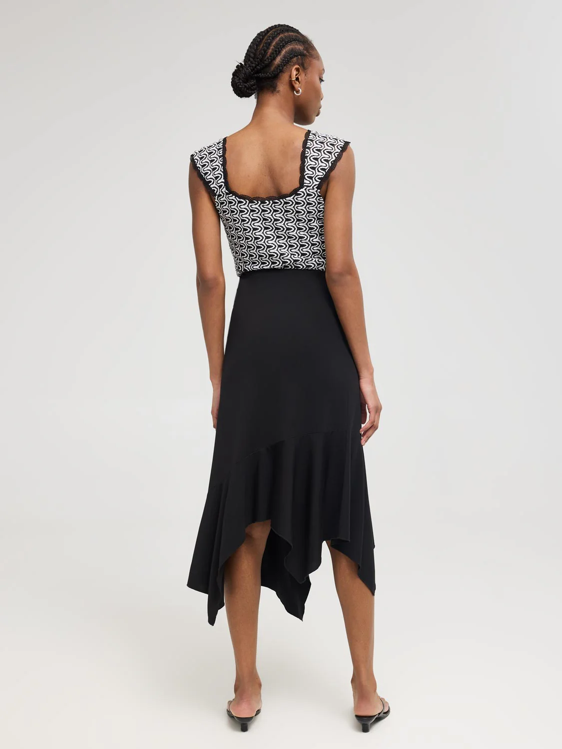 Asymmetrical Hem Midi Skirt - Image 3