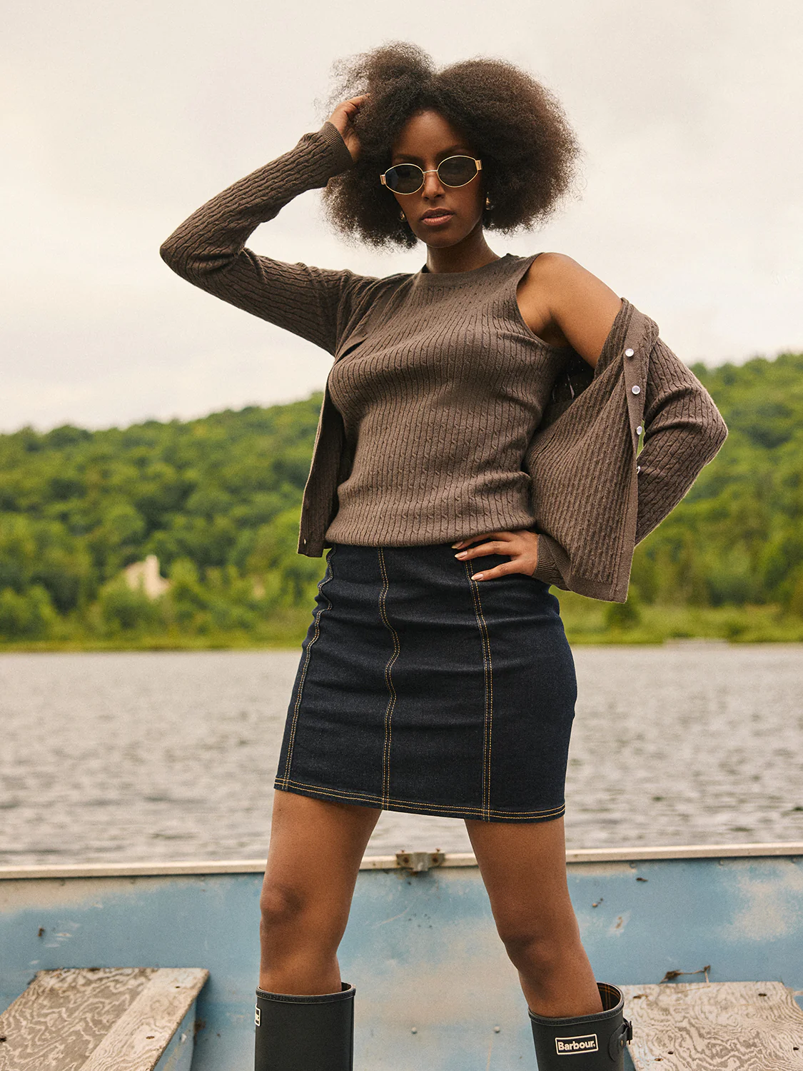 Structured Mini Denim Skirt - Image 5