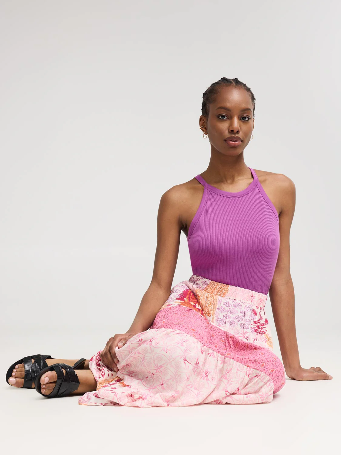 Multi Print Tiered Maxi Skirt - Image 3