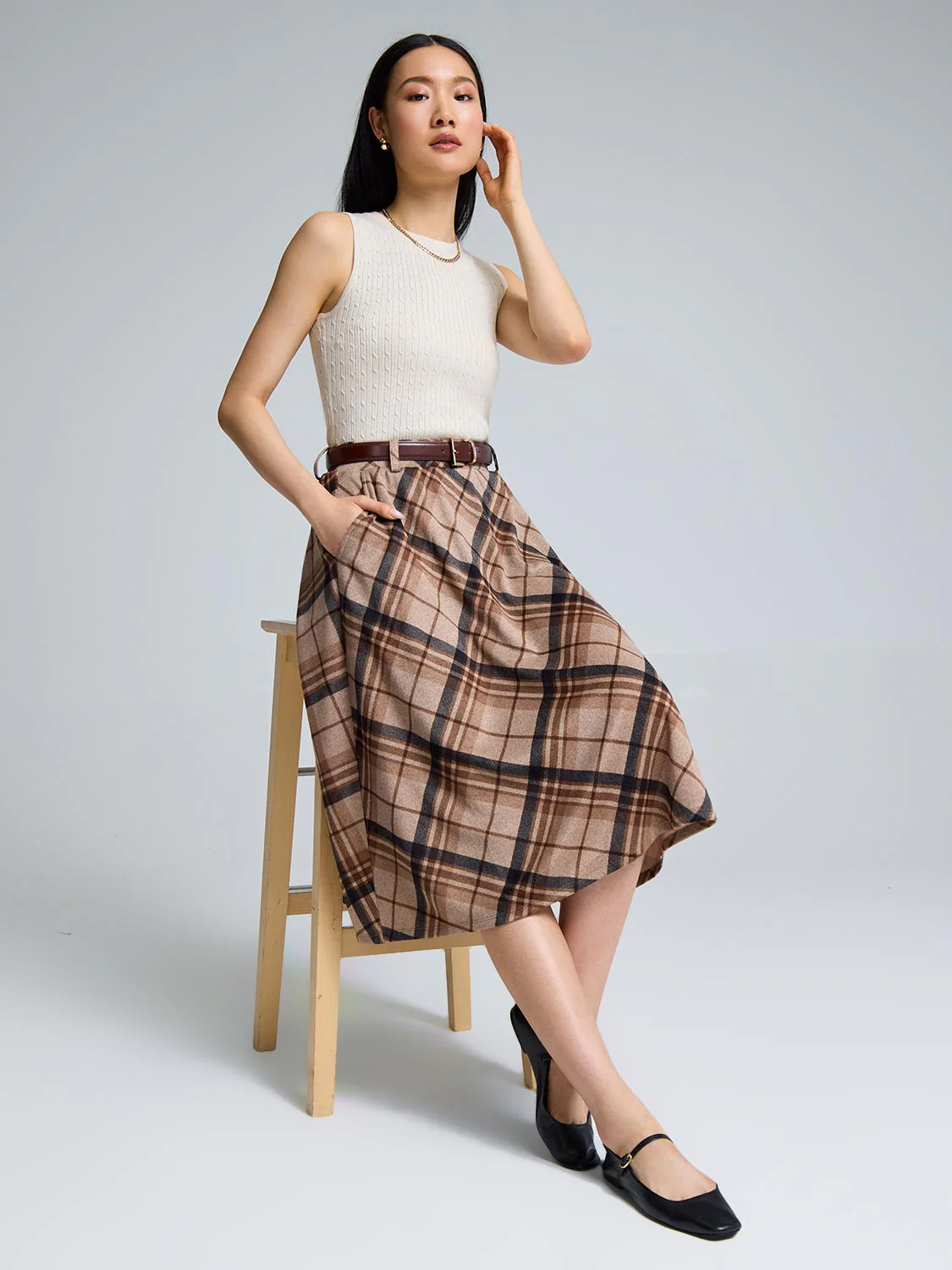 Plaid Circle Skirt - Image 2