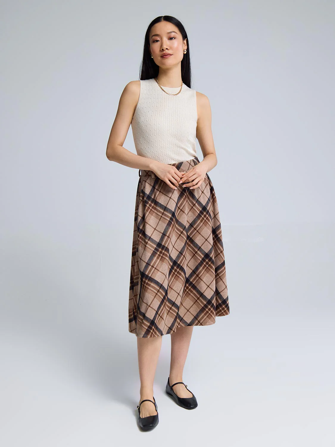 Plaid Circle Skirt - Image 3