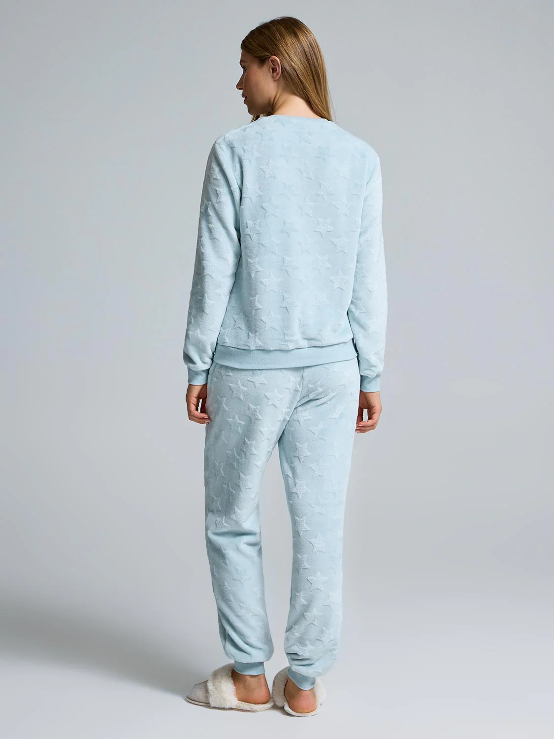 Star Print Plush Pajama Set - Image 2