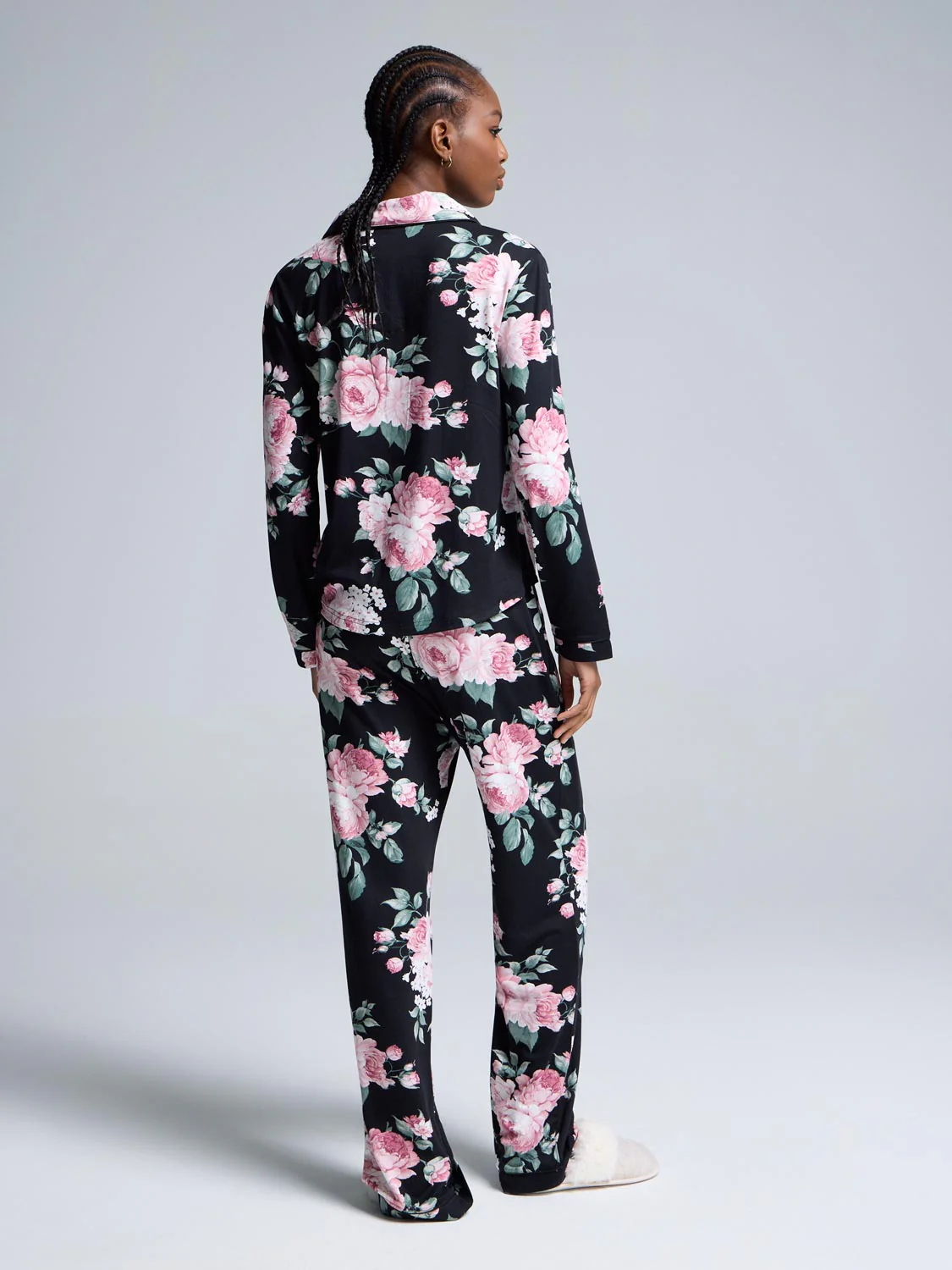 Floral Print Button-Down Pajama Set - Image 5