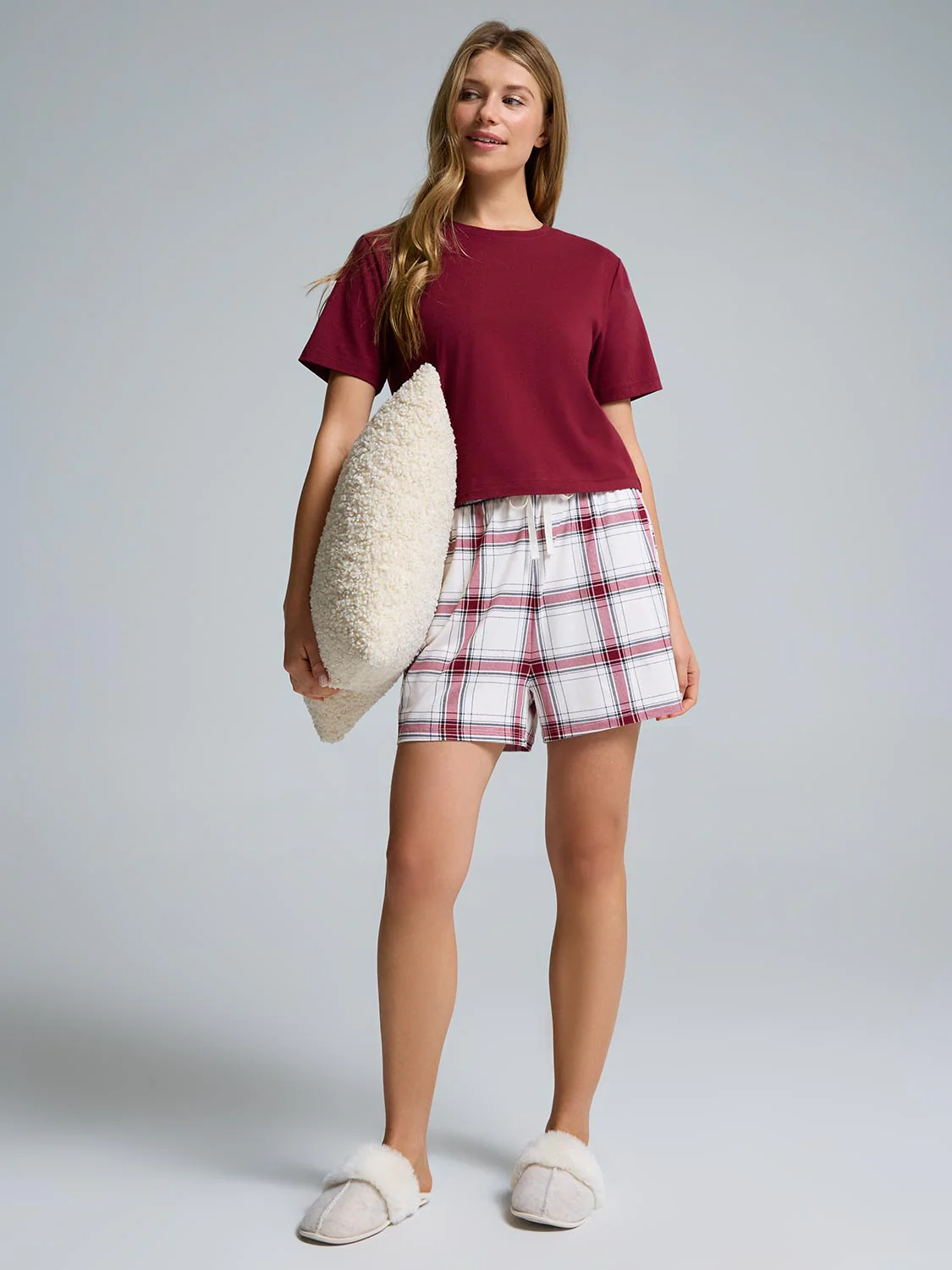 Plaid Print Short Pajama Set