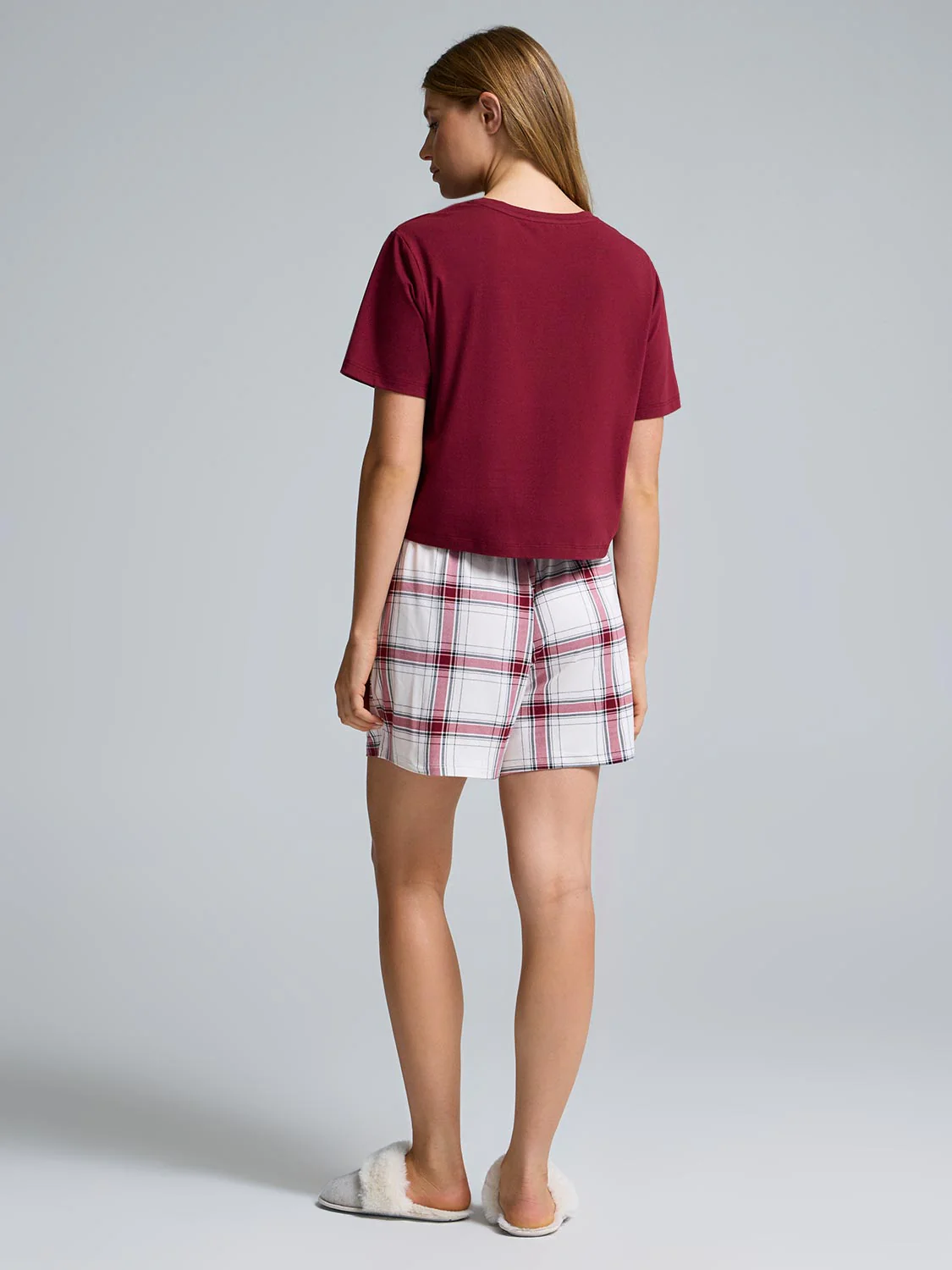 Plaid Print Short Pajama Set - Image 5
