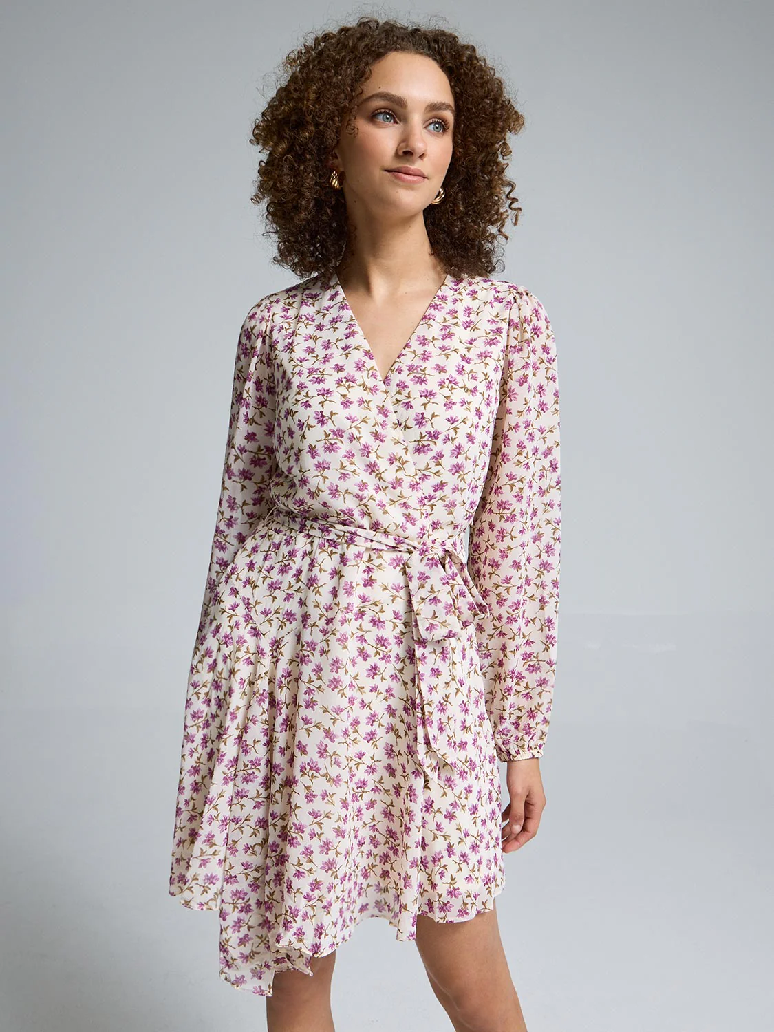 Floral Fit & Flare Mini Chiffon Dress