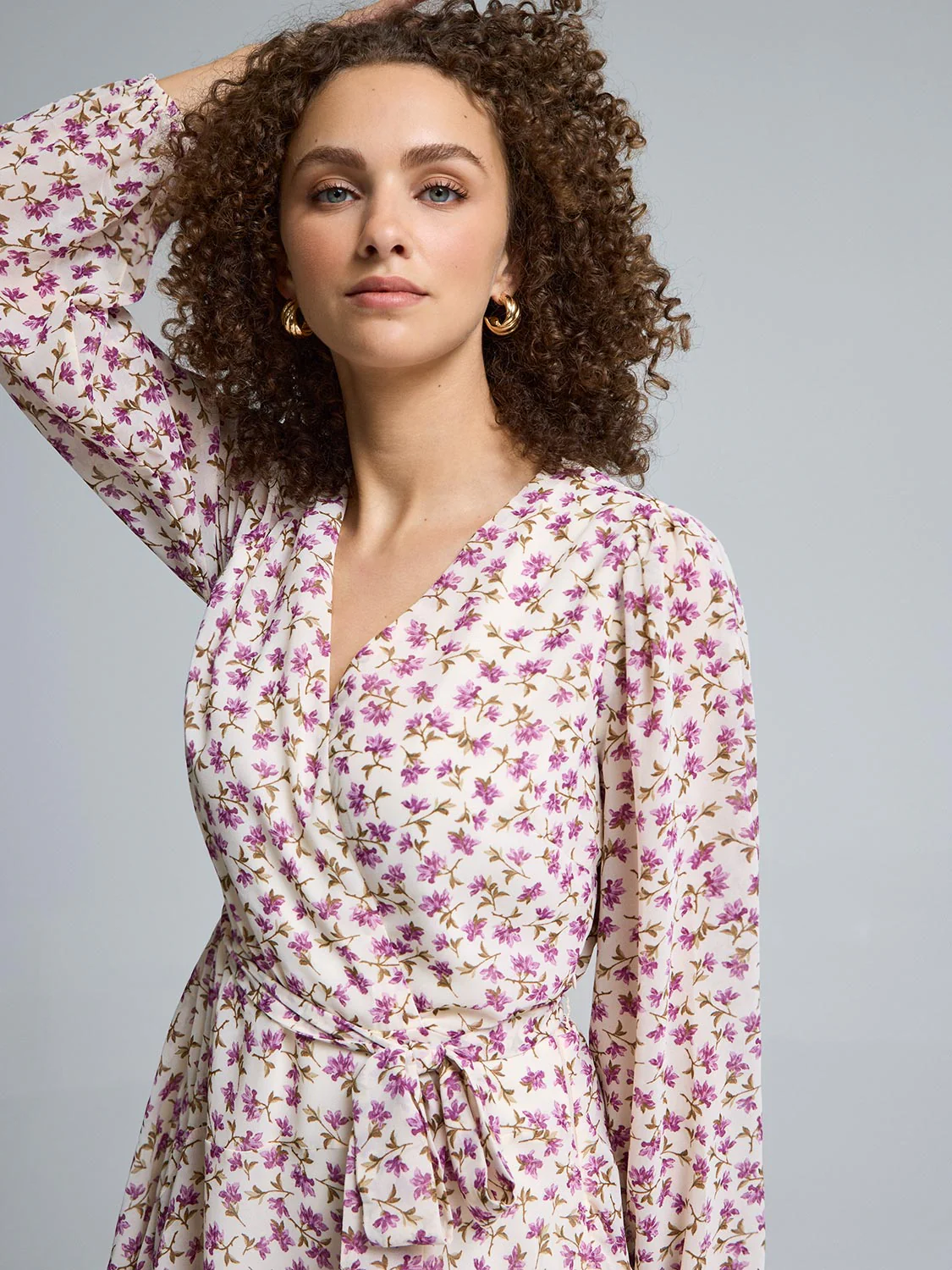 Floral Fit & Flare Mini Chiffon Dress - Image 3