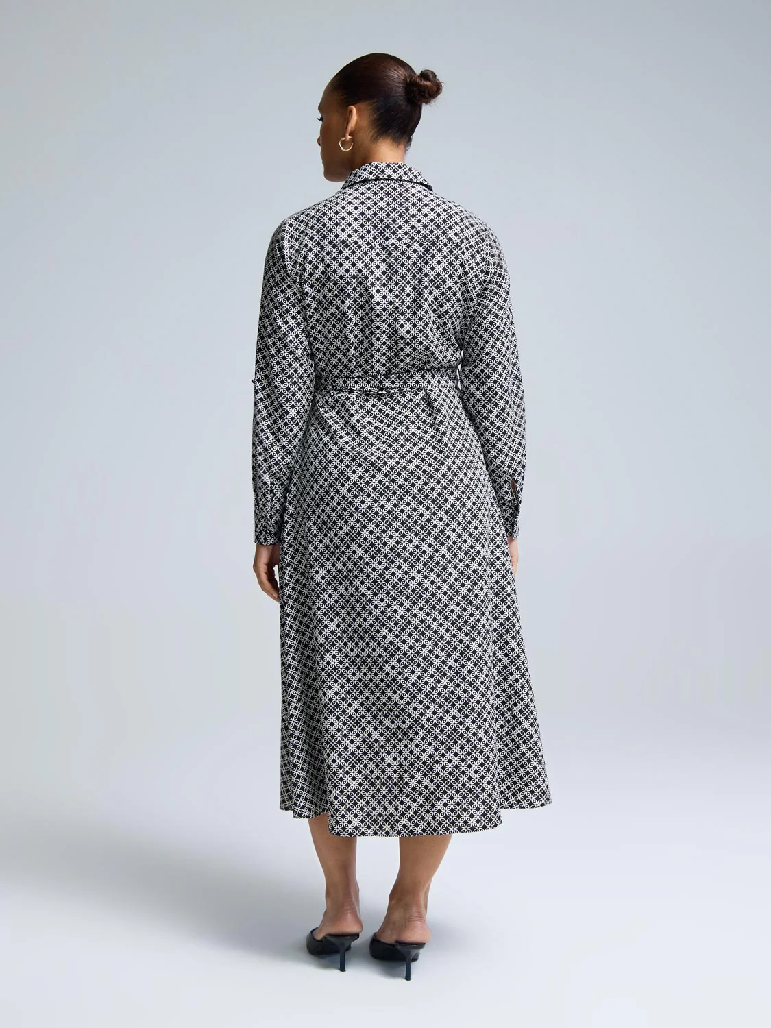 Geo Print Midi Shirt Dress - Image 2