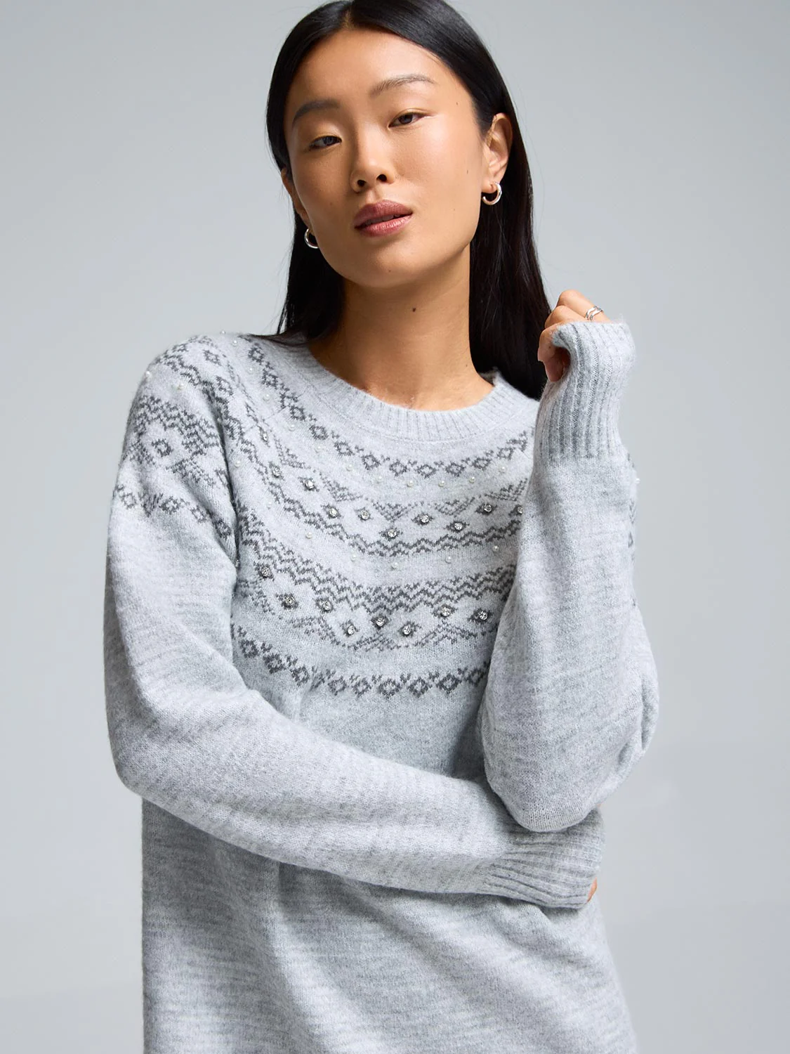 Fair Isle Mini Sweater Dress - Image 2