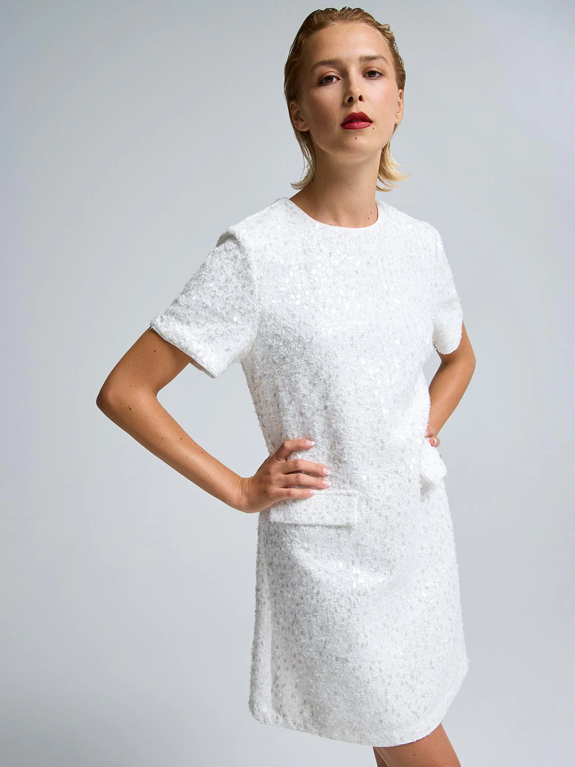 Sequin Boucle Mini Dress
