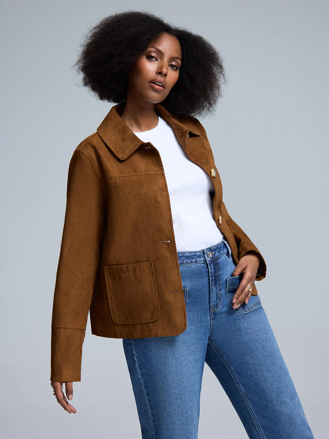 Faux Suede Jacket - Image 5