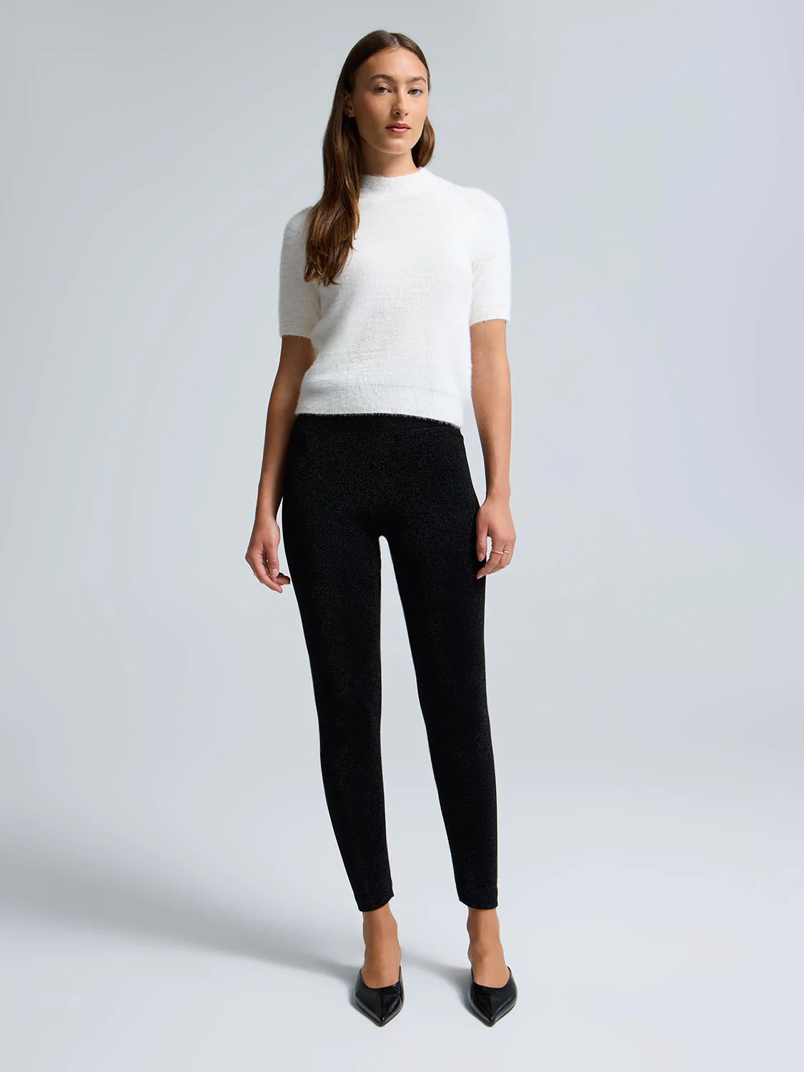 Metallic Fleece-Lined Leggings - Image 2