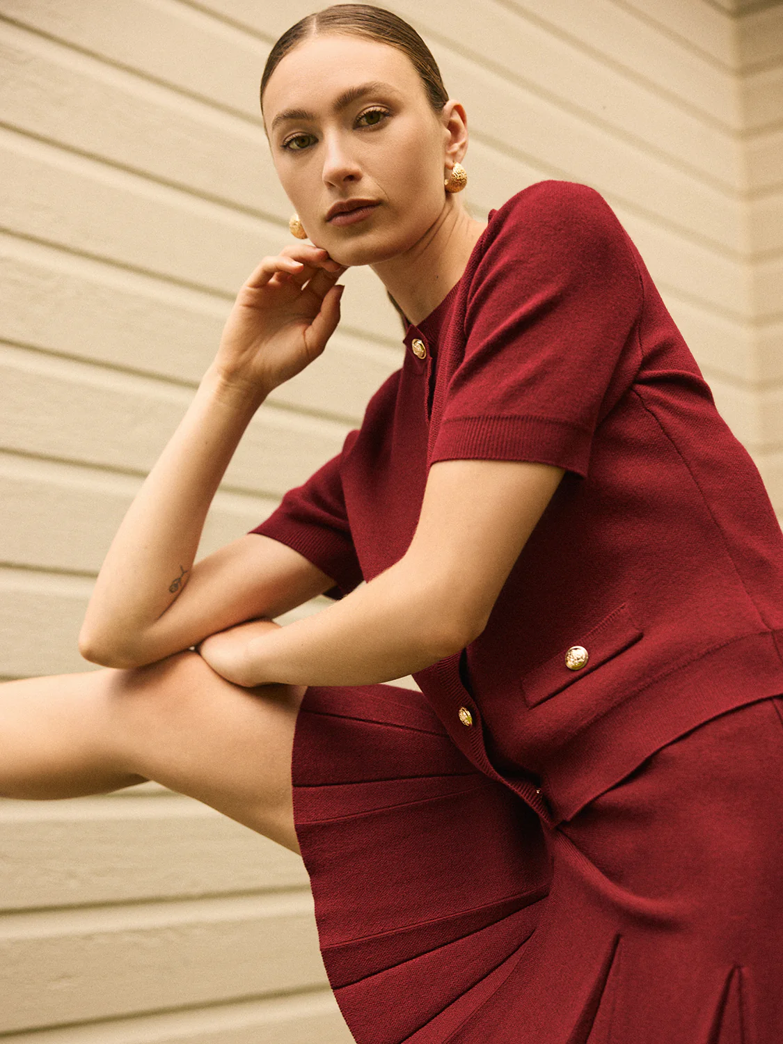 Short Sleeve Button-Up Cardigan - Image 5
