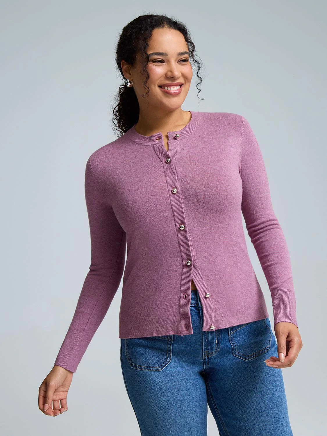 Crew Neck Cardigan - Image 5