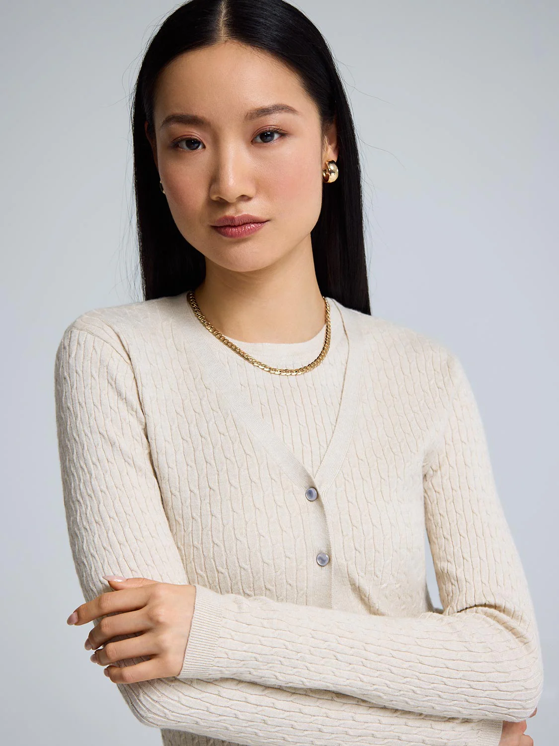 Cable Knit Button-Front Cardigan - Image 12